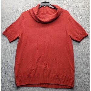 EVIE‎ Sweater Womens 0X Red Tight Knit Cowl Neck Raglan Sleeve & Hem Pullover